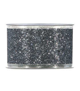 Cinta plata oscuro con brillo
