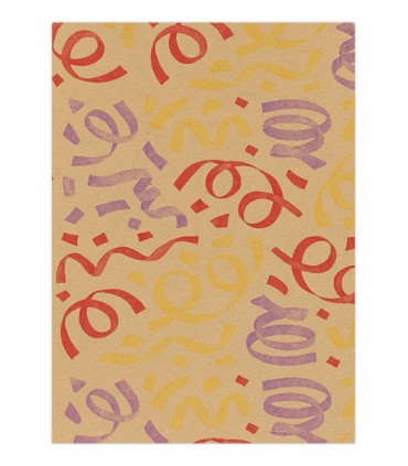 Bobina papel kraft serpentincas colores