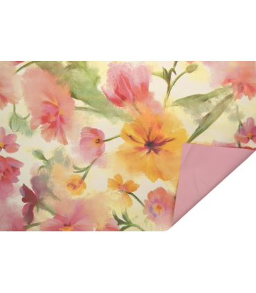 Bobina flores polipropileno opaco doble cara 70cm x40m